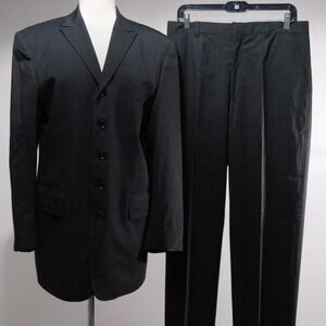 Dolce & Gabbana Black Virgin Wool Blend 5-Button Blazer Suit Size 50